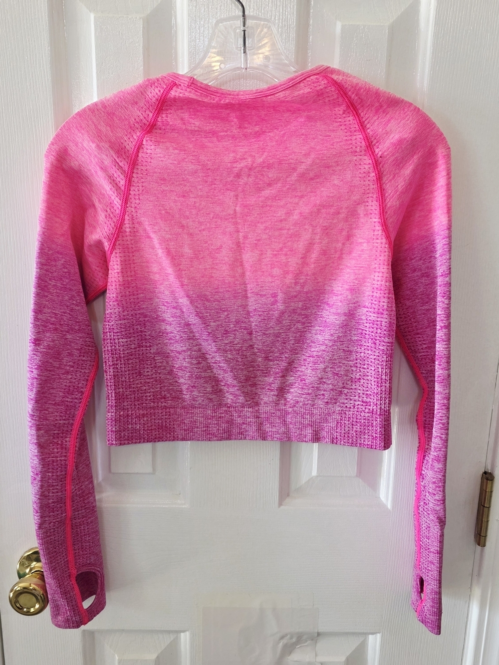 Victoria's Secret PINK Heathered Hot Pink Seamless Crew Top Medium